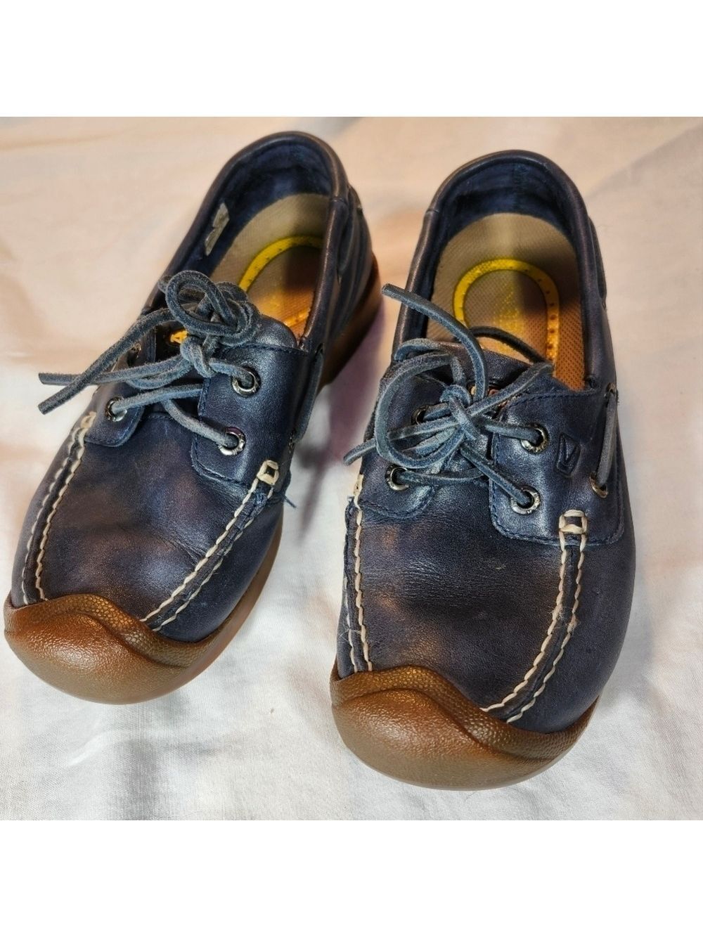 Keen driving loafer leather blue sz 7